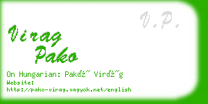 virag pako business card